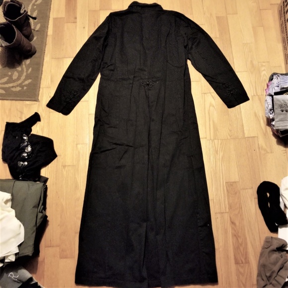 Black Steampunk Gothic Vampire Hunter Matrix Long Trench Coat